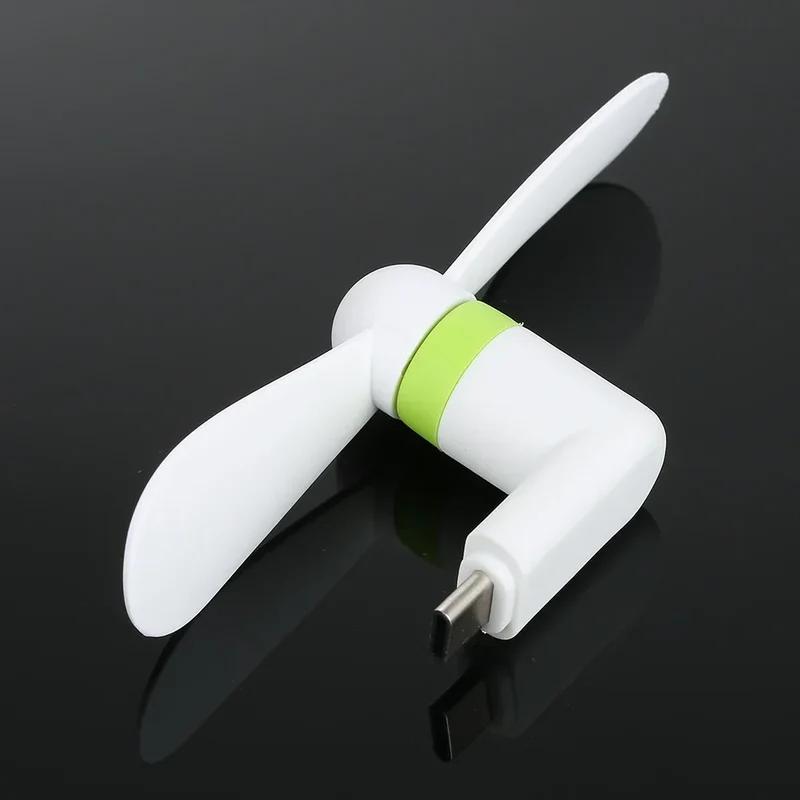 Kreativ Mini Bærbar Mikro USB Vifte - 5V 1W Mobiltelefon USB Gadget Vifter Tester for Type-C USB-C Kjølevifte | Luvikno