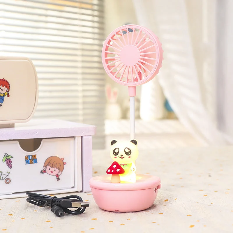 Damer Bærbar Håndvifte med LED-Panda-design Luvikno