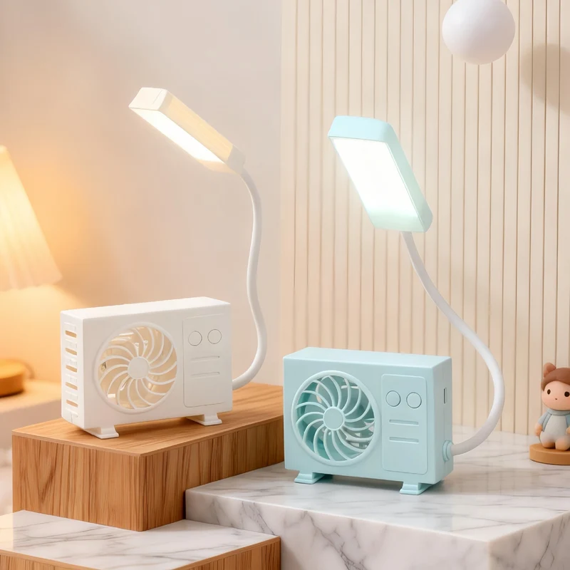 Dame bordlampe med integrert USB-vifte Luvikno
