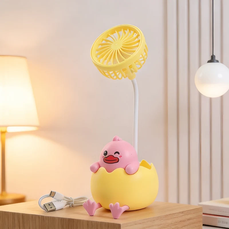 Dame skrivebordslampe med integrert mini-vifte Luvikno