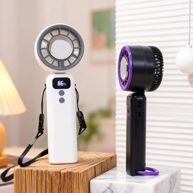 Damer multifunksjonell håndvifte med LED-skjerm og USB-laderfunksjon Luvikno