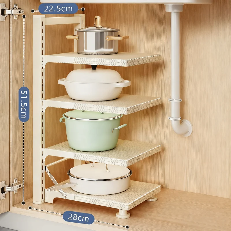 Multi-tier pot rack made of carbon steel