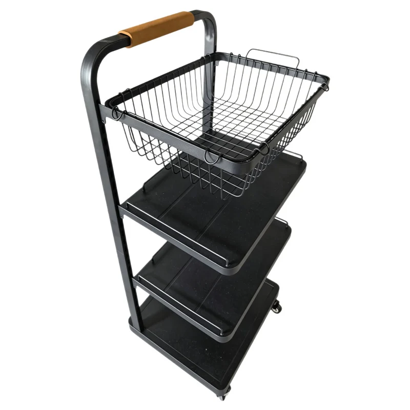 Multi-tiered shelf with wheels, 3–4 levels, steel