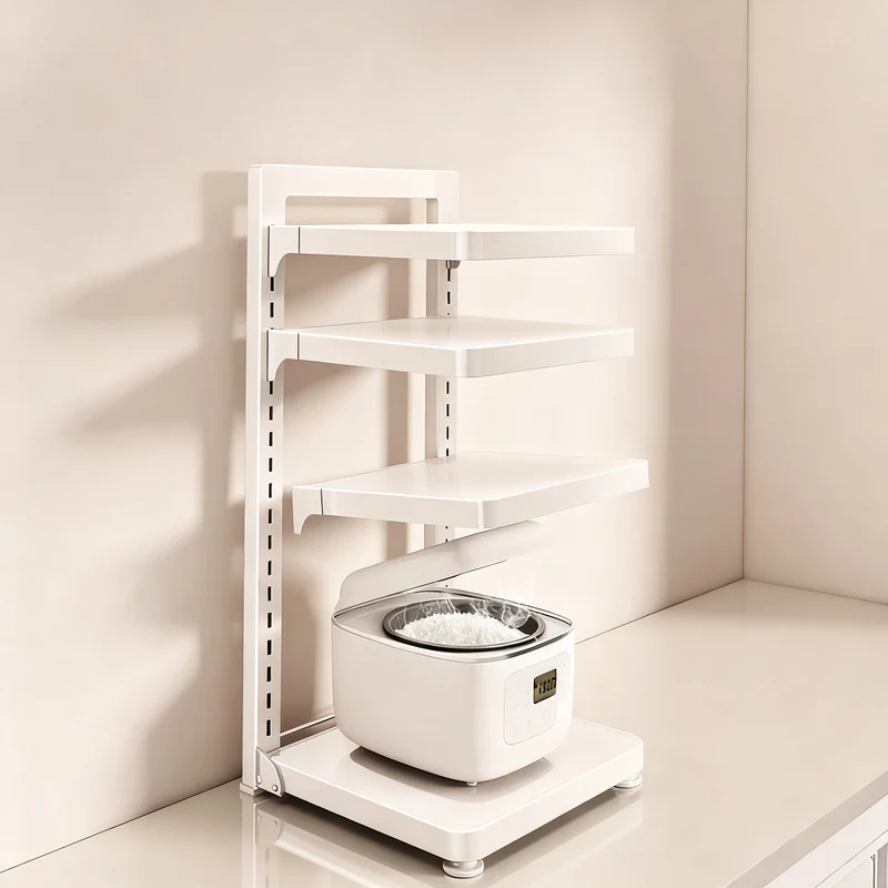Multi-tier kitchen shelf for pots and pans