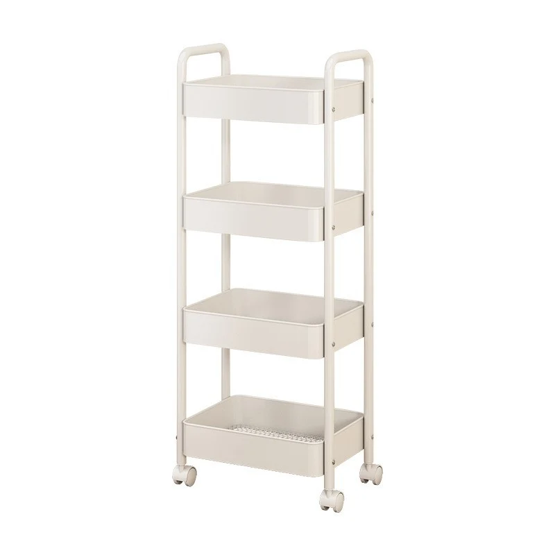 Kitchen cart with wheels, 3-tier, steel frame