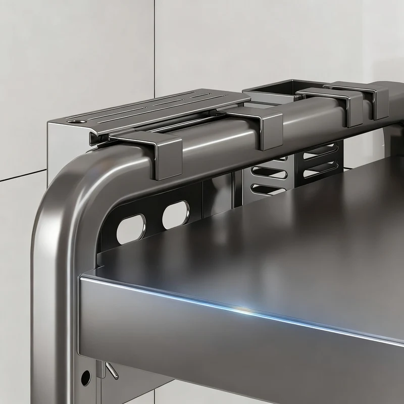 Kitchen shelf, extendable, 2 tiers, steel frame