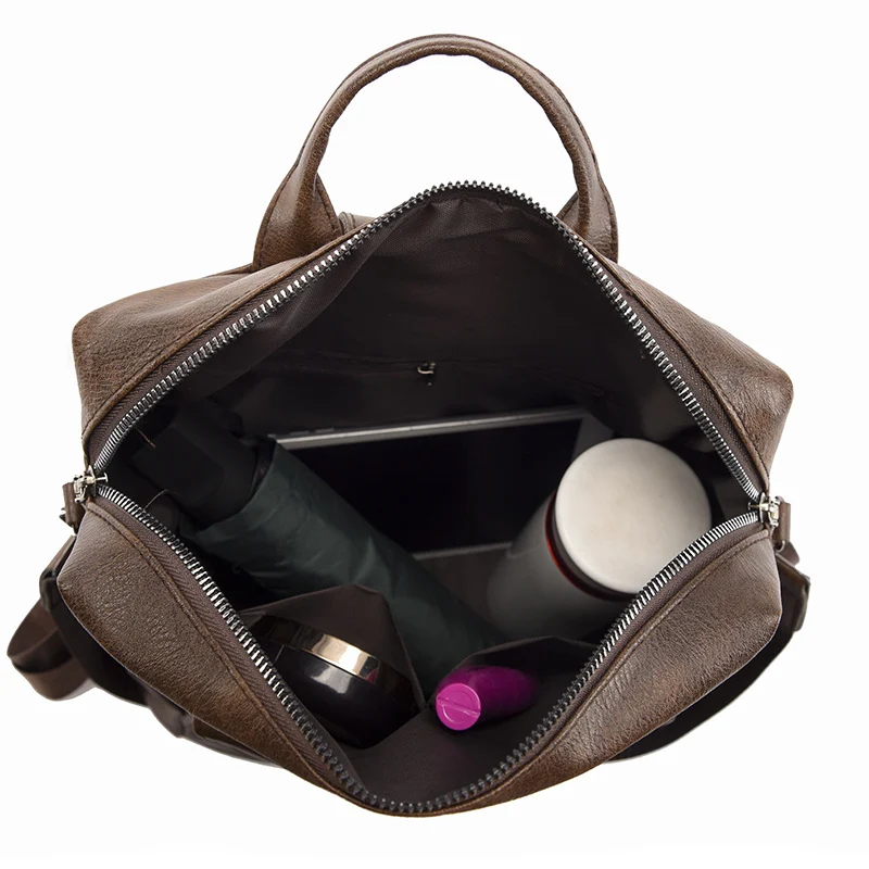 Multi-Functional Faux Leather Backpack Stornfield