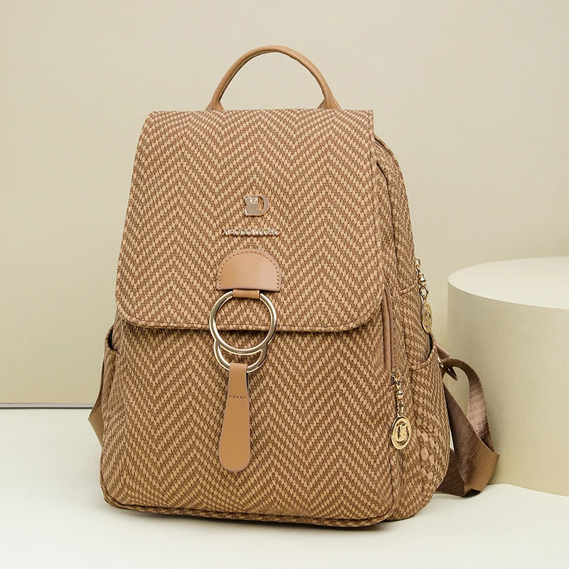 Multi-Compartment Herringbone Fashion Backpack Stornfield