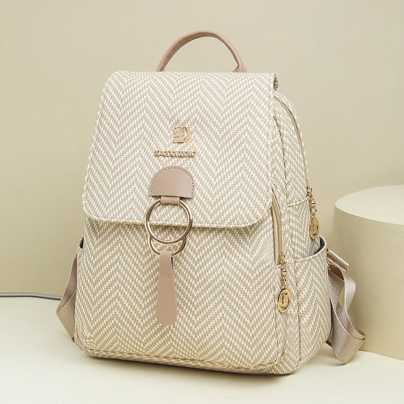Multi-Compartment Herringbone Fashion Backpack Stornfield