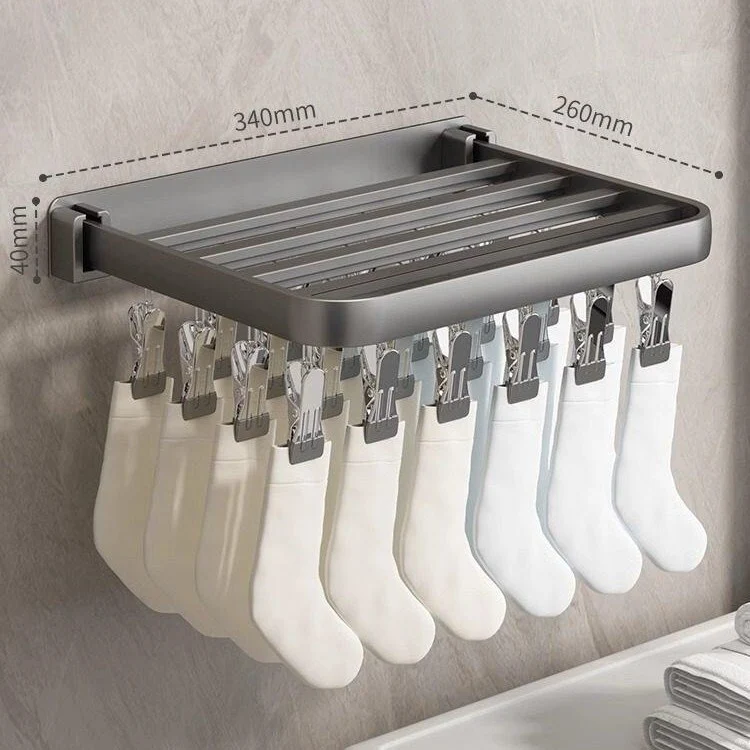 Wall-mounted clothes dryer with clamps