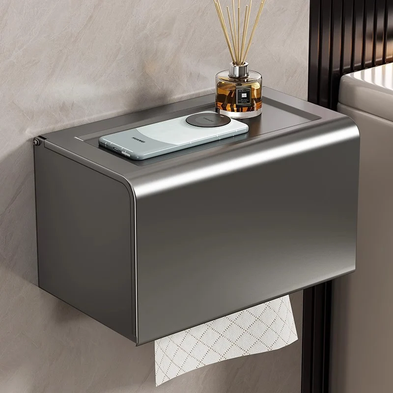 Wall-mounted toilet paper box made of aluminum