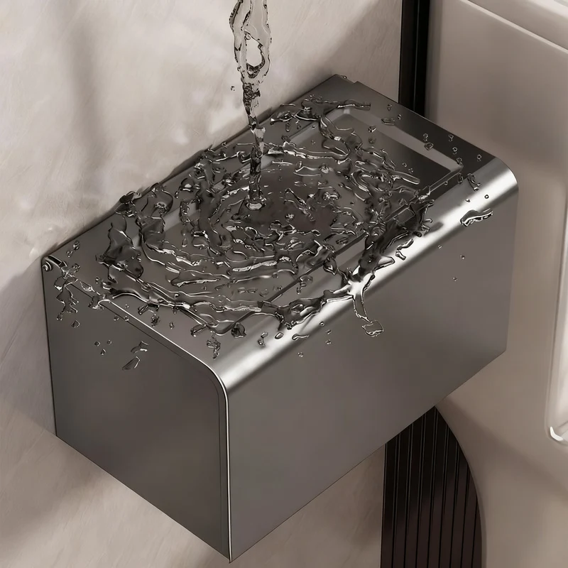Wall-mounted toilet paper box made of aluminum
