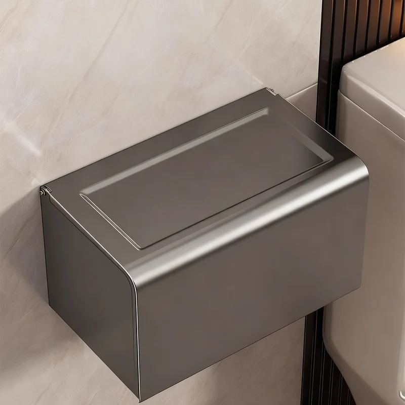 Wall-mounted toilet paper box made of aluminum
