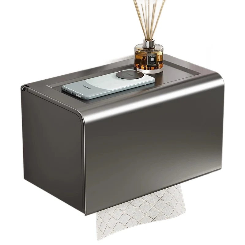 Wall-mounted toilet paper box made of aluminum