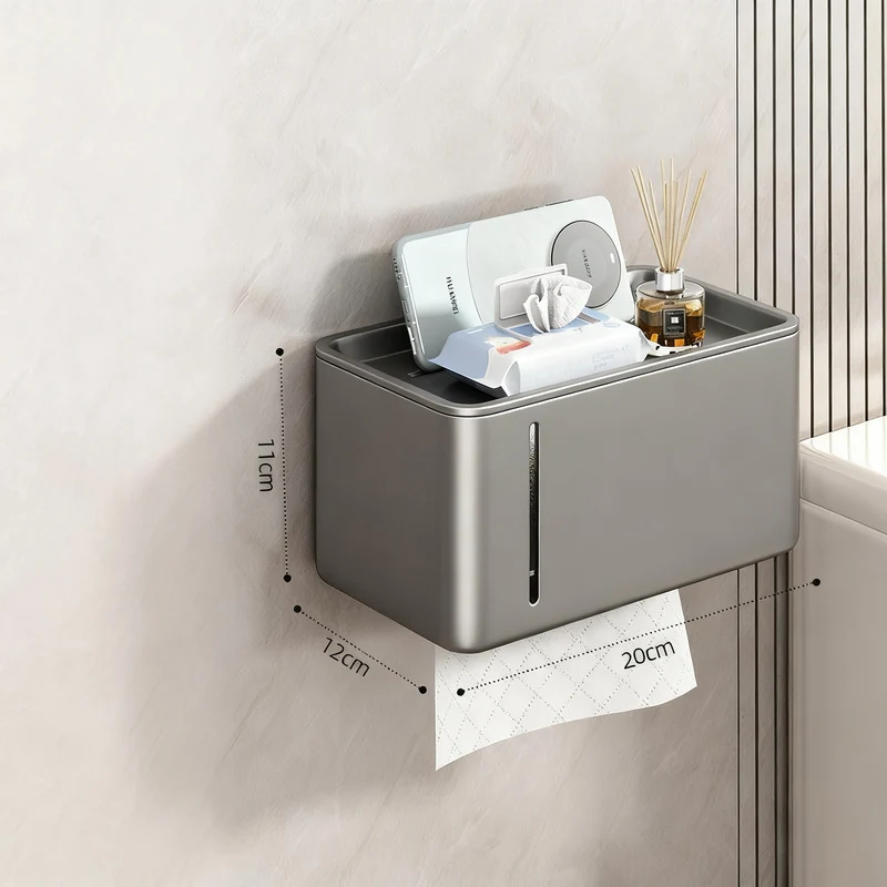 Wall-mounted toilet paper box made of aluminum