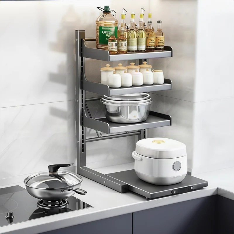 Adjustable workspace shelf made of metal