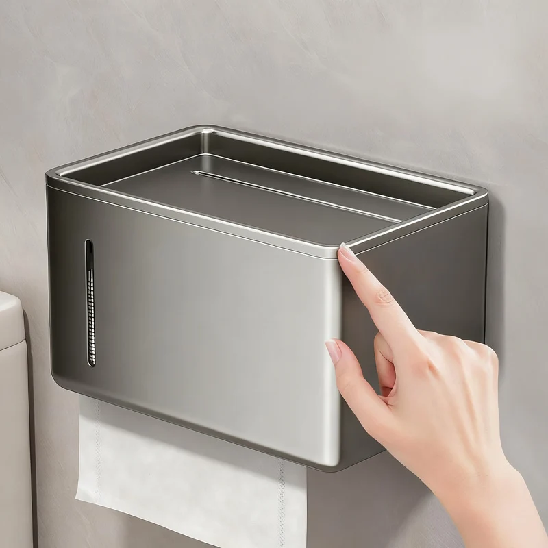 Toilet paper holder, wall mount, aluminum