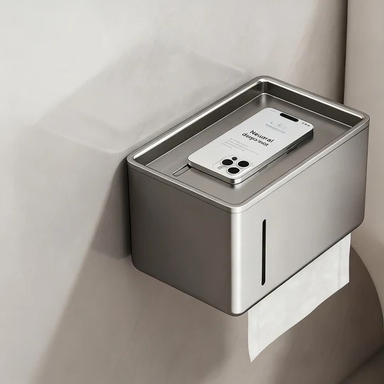 Toilet paper holder, wall mount, aluminum