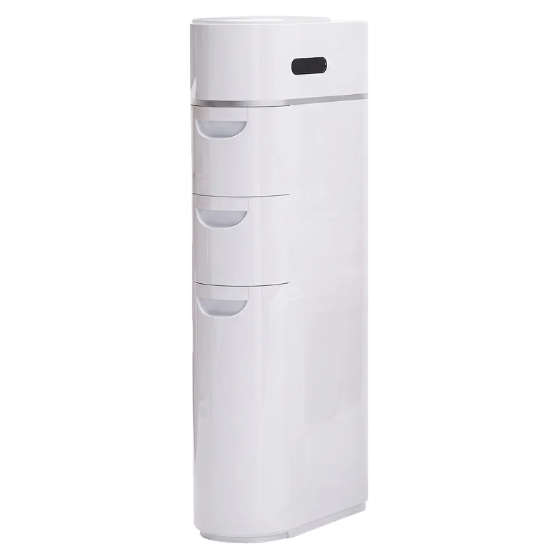Narrow bathroom drawer cabinet, PP plastic