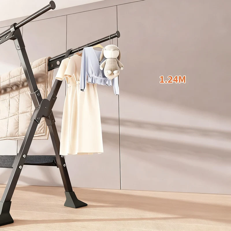 Foldable drying rack made of aluminum, 1.36–2.5 m