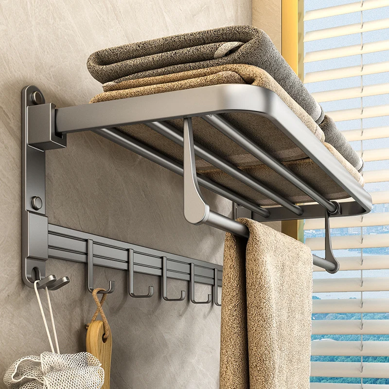 Aluminum towel holder, foldable