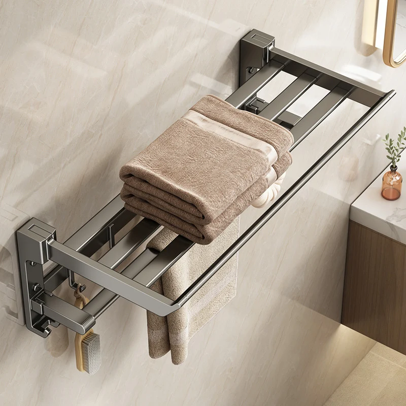 Aluminum towel holder, foldable