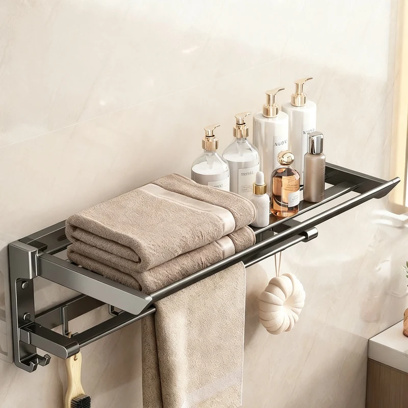 Aluminum towel holder, foldable