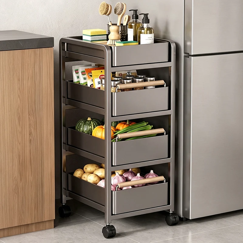 Mobile kitchen rack for vegetables and spices