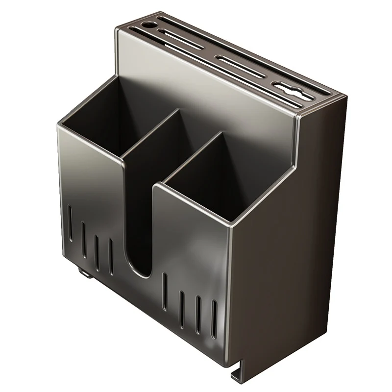 Stainless steel wall shelf for knives and chopsticks
