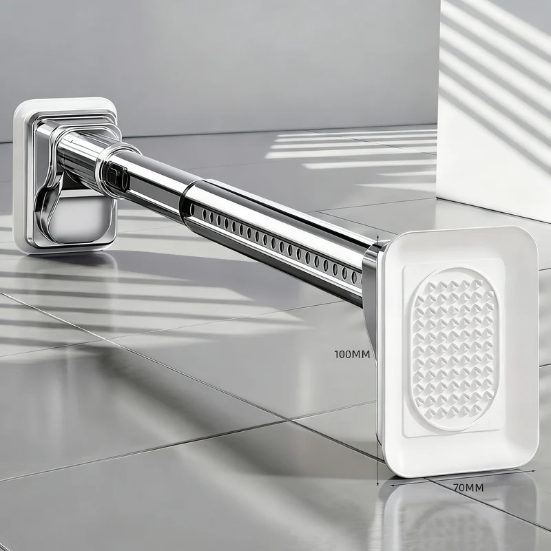 Extendable laundry rack made of stainless steel, no drilling required