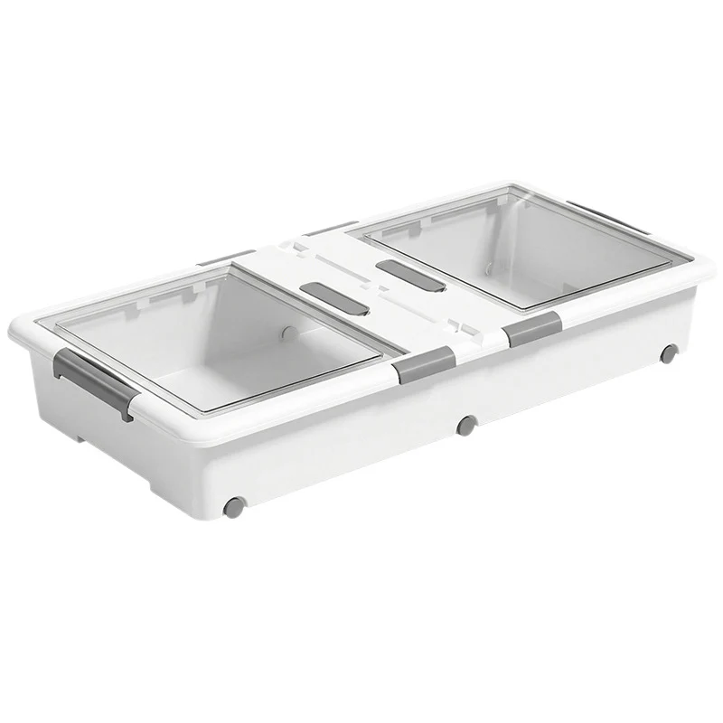 Plastic storage box, transparent, 100–150 L