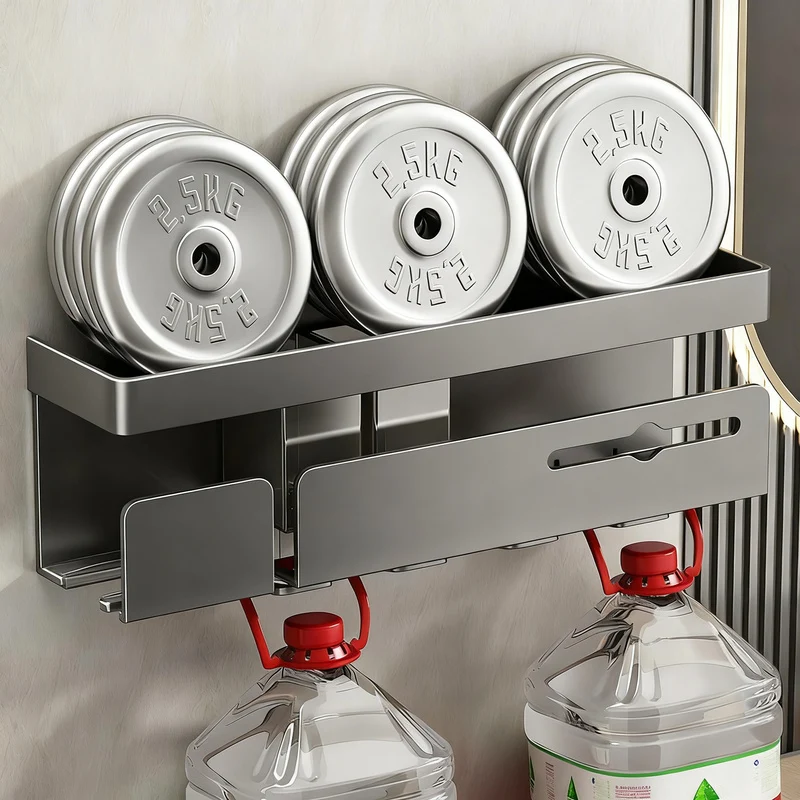 Aluminum bathroom shelf, 4-in-1, for 2–4 people