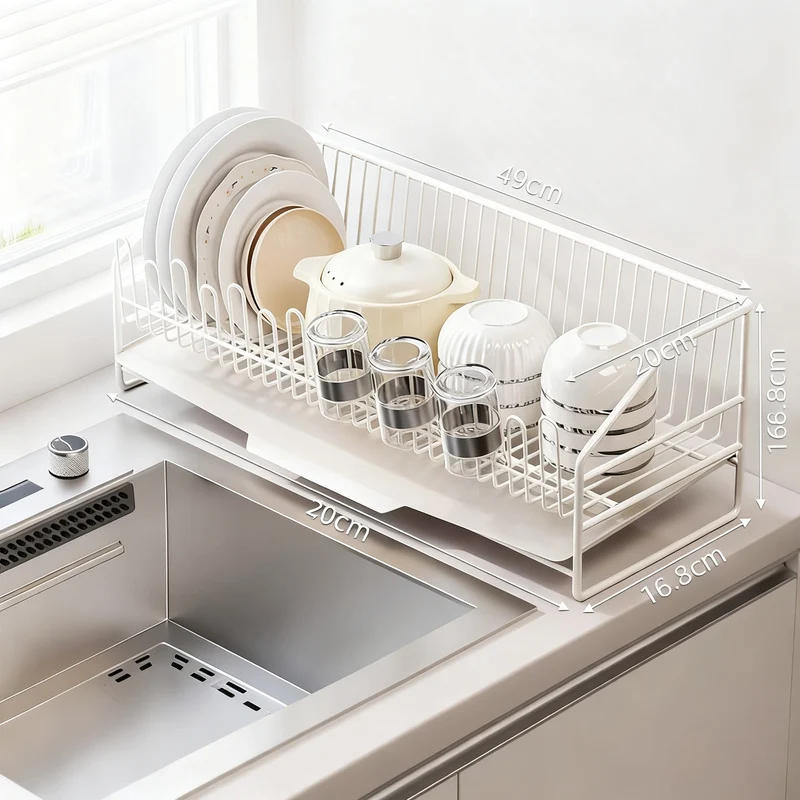Stainless steel drying rack for dishes and cutlery