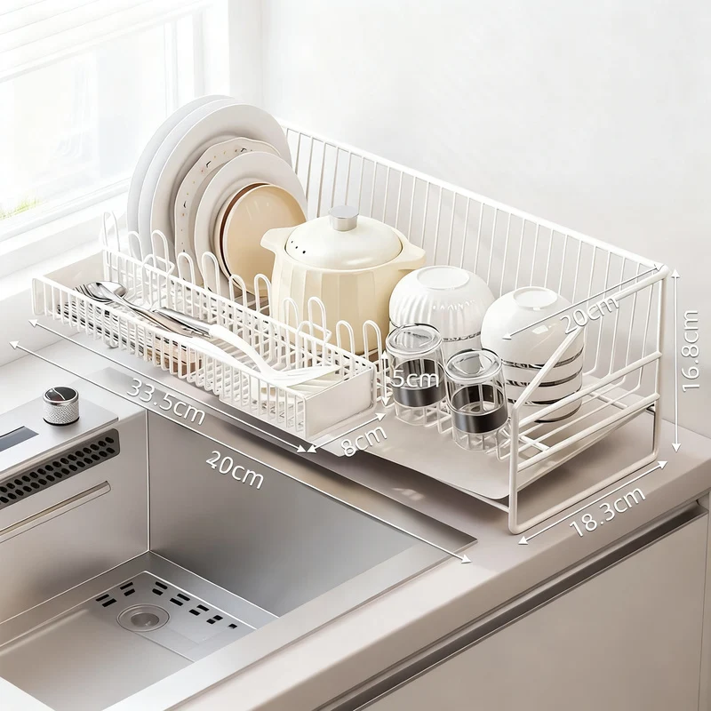 Stainless steel drying rack for dishes and cutlery