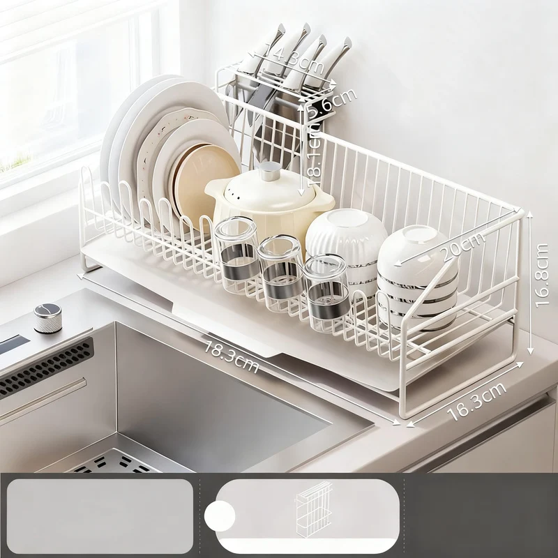 Stainless steel drying rack for dishes and cutlery