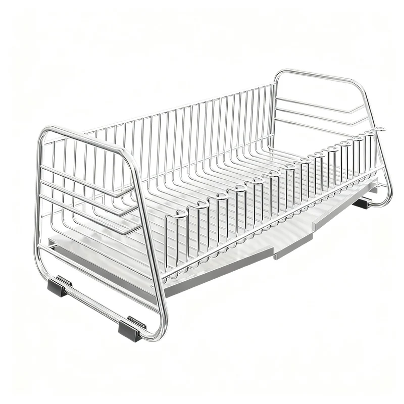 Stainless steel draining rack for dishes