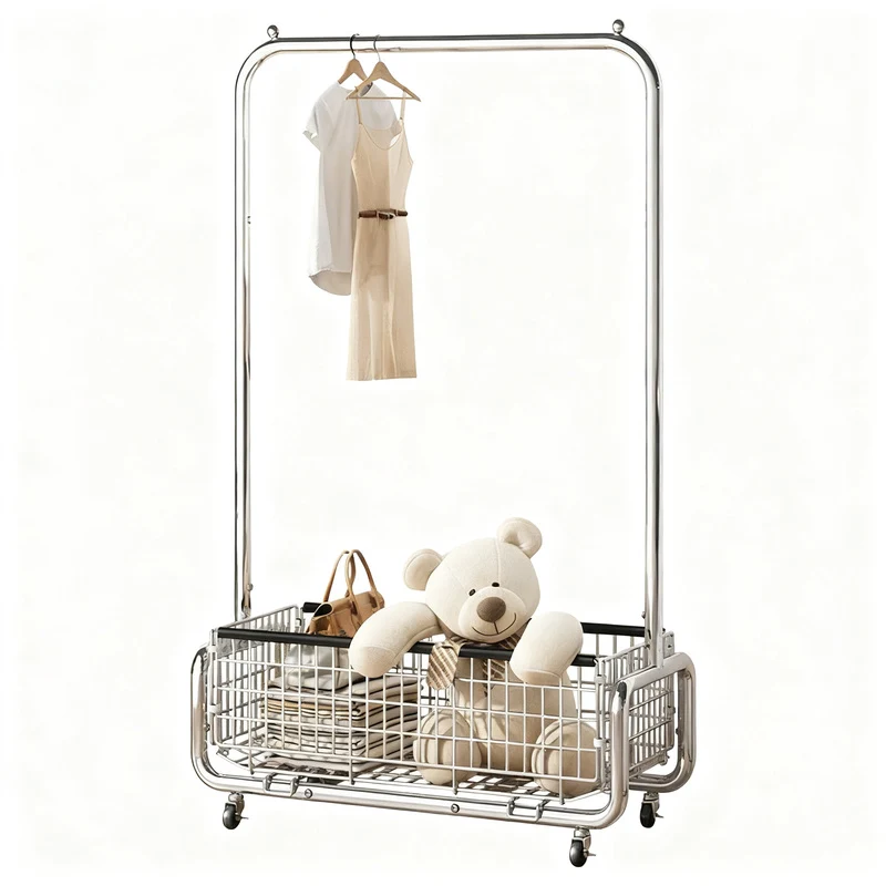 Mobile steel dress rack