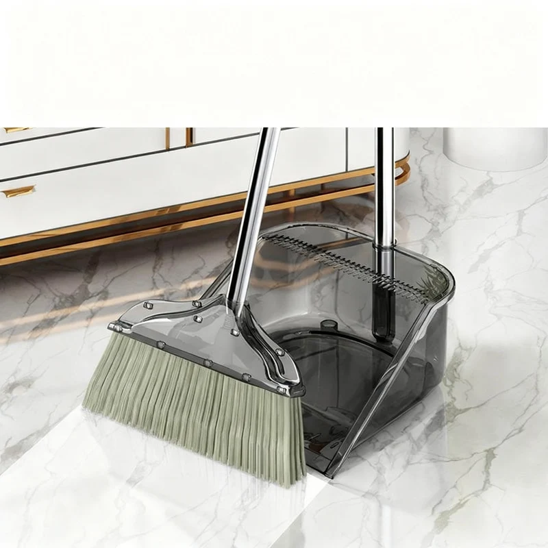 Plastic broom and dustpan set