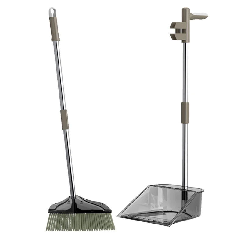 Plastic broom and dustpan set