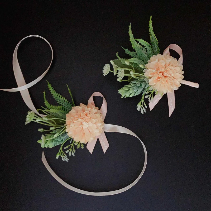 Faux Floral Corsage with Ribbon