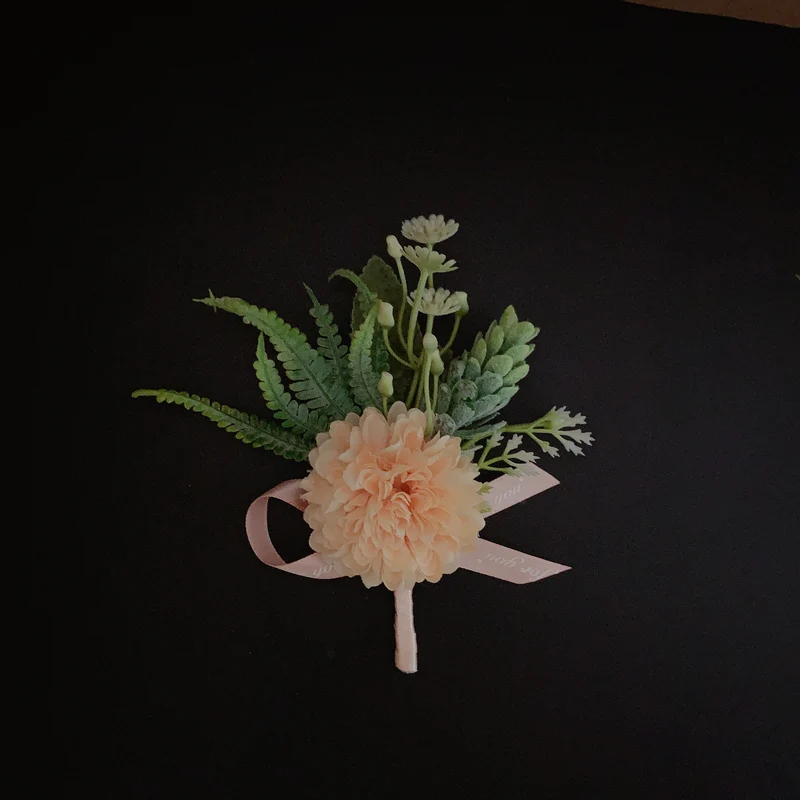 Faux Floral Corsage with Ribbon