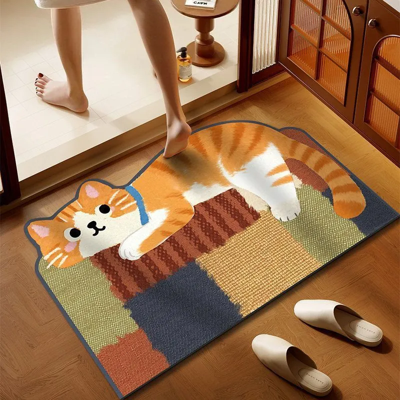 Cartoon Cat-Themed Indoor Area Mat