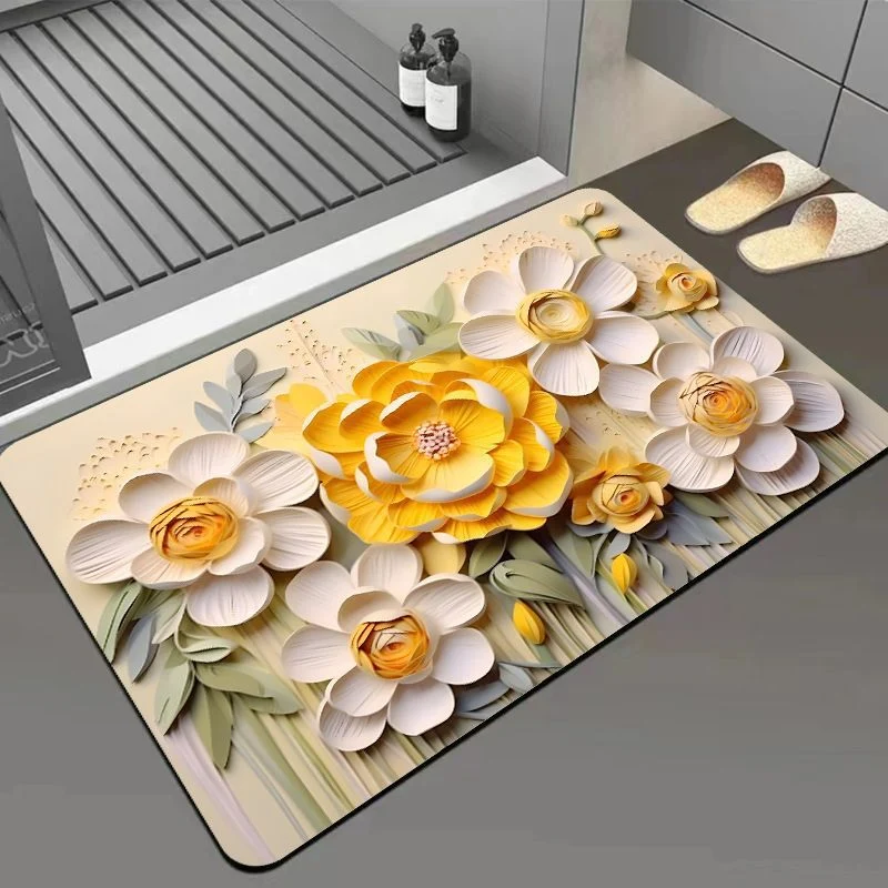 Artistic Floral Design Area Mat