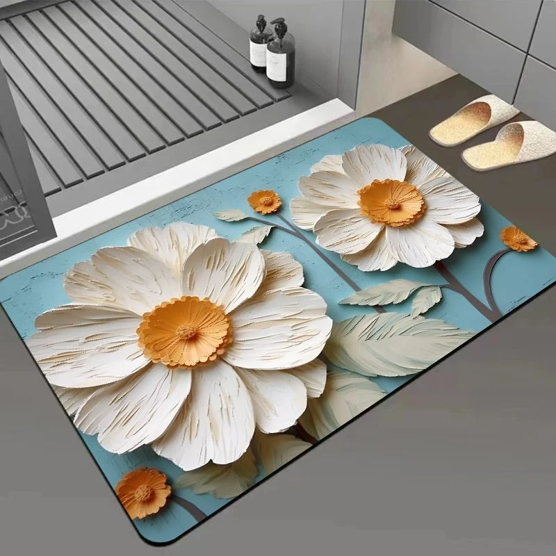 Artistic Floral Design Area Mat