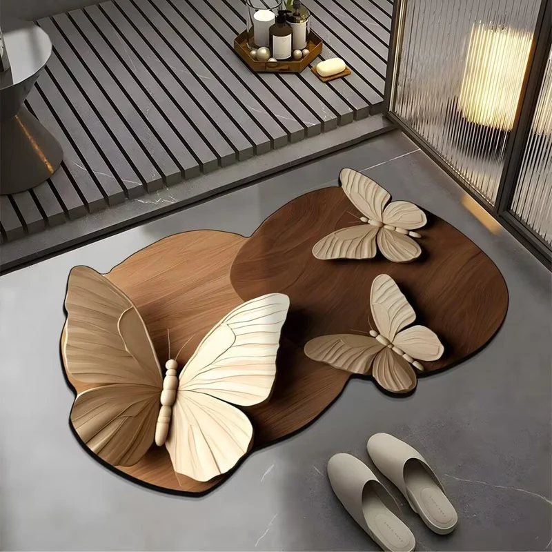 Artistic Butterfly Bath Rug