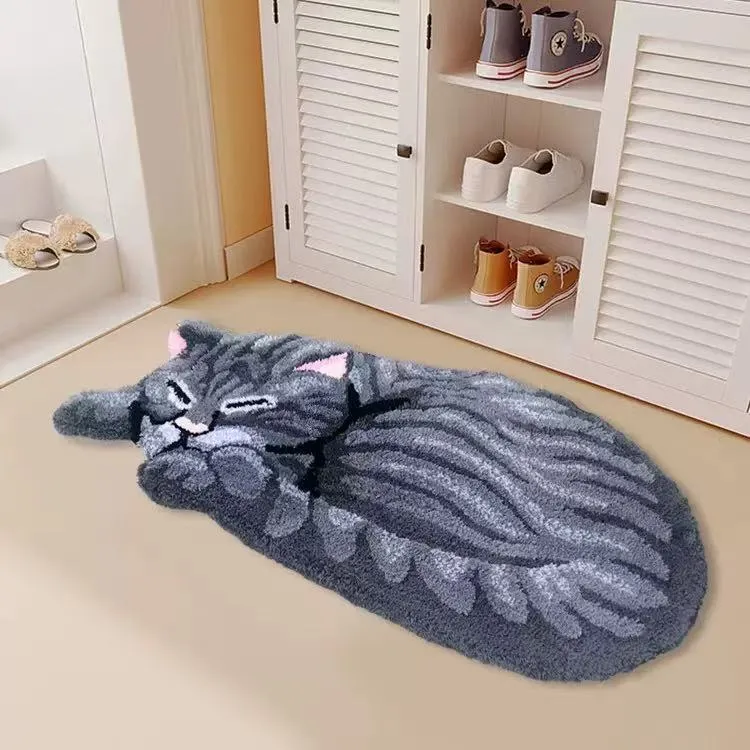 Süße katzenförmige Badematte
