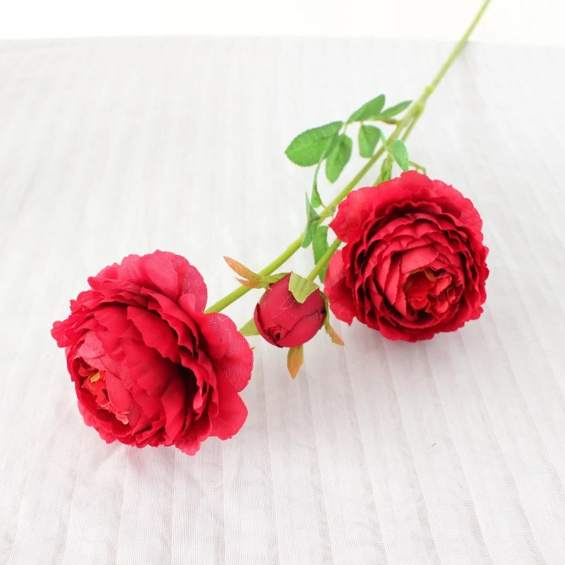 Realistic Peony Floral Stem