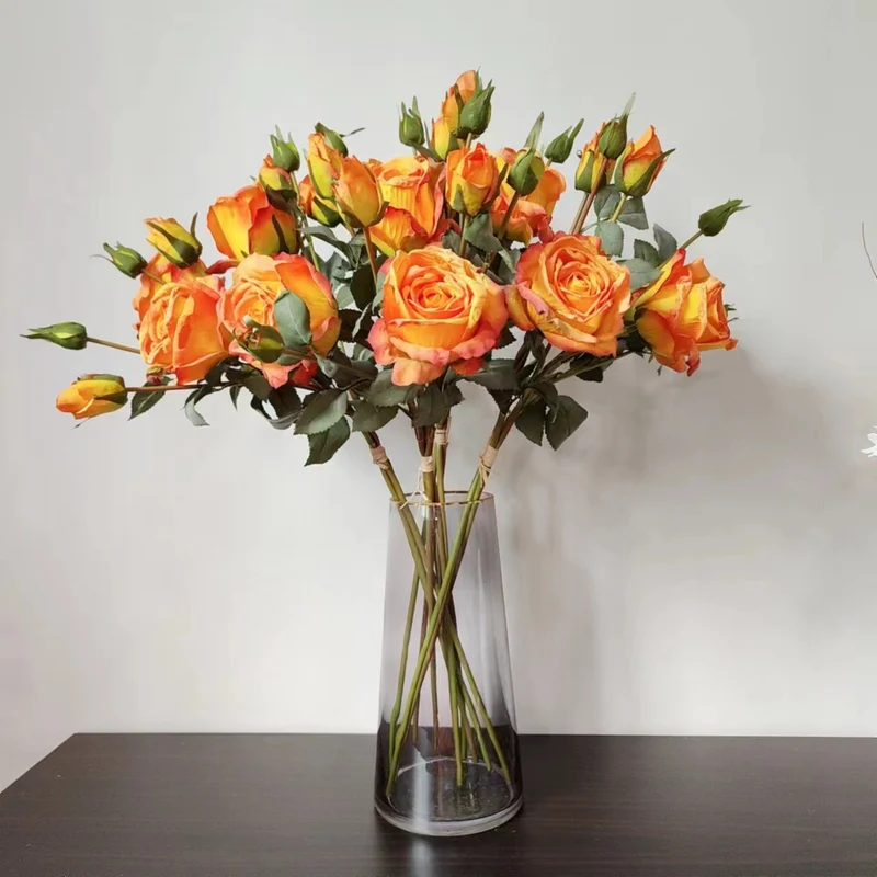Lifelike Decorative Silk Rose Stem