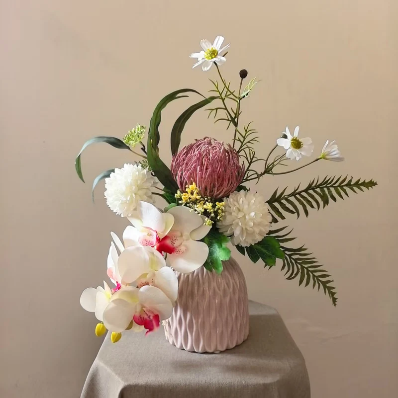 Lifelike Botanical Floral Arrangement