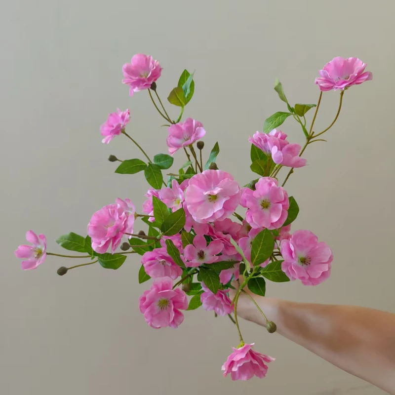 Faux Floral Stem with Lifelike Blooms